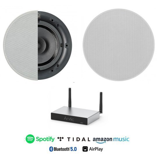 Arylic A30+ su Q Acoustics QI65CB integruojama sistema