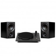 PSB Alpha AM3 aktyvios garso kolonėlės su Rega Planar 1 plokštelių grotuvu