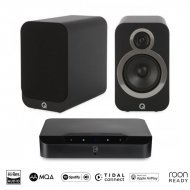 Bluesound POWERNODE EDGE integruotas stiprintuvas su Q Acoustics Q3020i kolonėlėmis