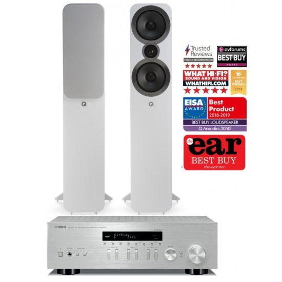 Yamaha R-N303D stereo stiprintuvas su Q Acoustics Q3050i kolonėlėmis Yamaha R-N303D stereo stiprintuvas su Q Acoustics Q3050i kolonėlėmis