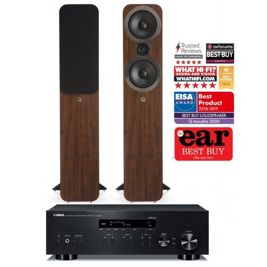 Yamaha R-N303D stereo stiprintuvas su Q Acoustics Q3050i kolonėlėmis Yamaha R-N303D stereo stiprintuvas su Q Acoustics Q3050i kolonėlėmis