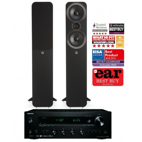 Onkyo TX-8250 stereo stiprintuvas su Q Acoustics Q3050i kolonėlėmis Onkyo TX-8250 stereo stiprintuvas su Q Acoustics Q3050i kolonėlėmis