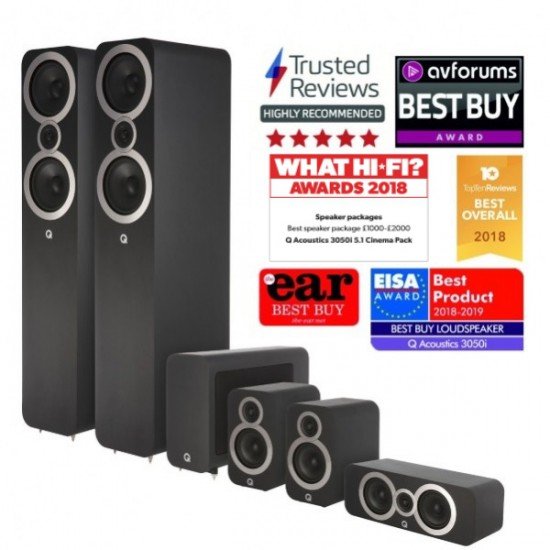 Q Acoustics 3050i 5.1 namų kino kolonėlių komplektas Q Acoustics 3050i 5.1 namų kino kolonėlių komplektas