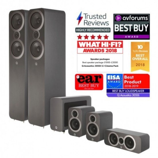 Q Acoustics 3050i 5.1 namų kino kolonėlių komplektas Q Acoustics 3050i 5.1 namų kino kolonėlių komplektas