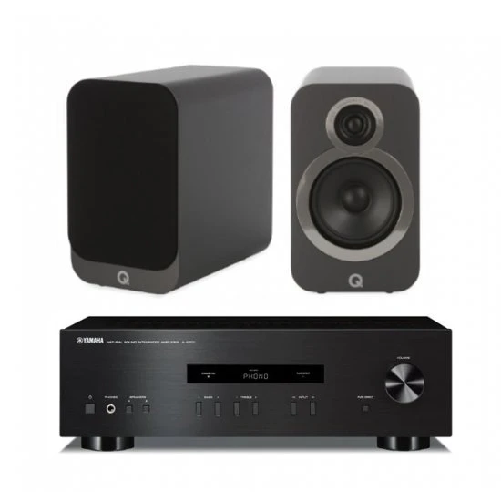 Yamaha AS-201 integruotas stiprintuvas su Q Acoustics Q3020i kolonėlėmis Yamaha AS-201 integruotas stiprintuvas su Q Acoustics Q3020i kolonėlėmis