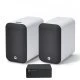 Q Acoustics M20 HD aktyvinės garso kolonėlės su NAD CS1 tinklo grotuvu Q Acoustics M20 HD aktyvinės garso kolonėlės su NAD CS1 tinklo grotuvu
