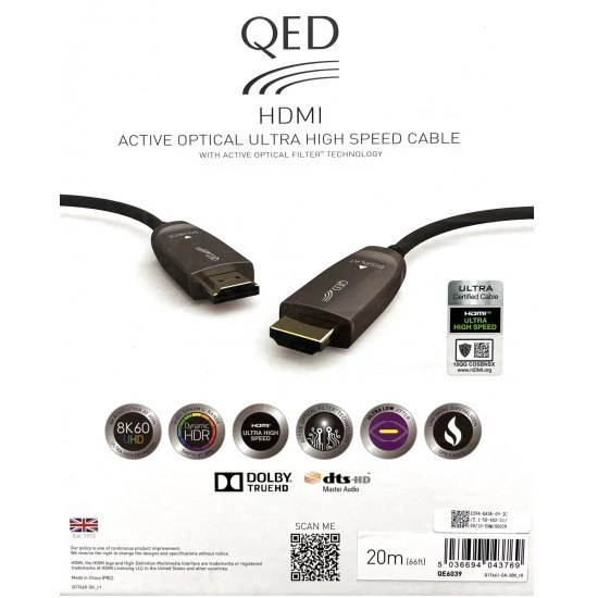 QED Performance ultra High speed Active HDMI kabelis (7,5m - 20m) QED Performance ultra High speed Active HDMI kabelis (7,5m - 20m)